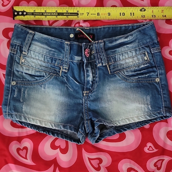 PlayBoy Blue Denim Shorts - Picture 1 of 6